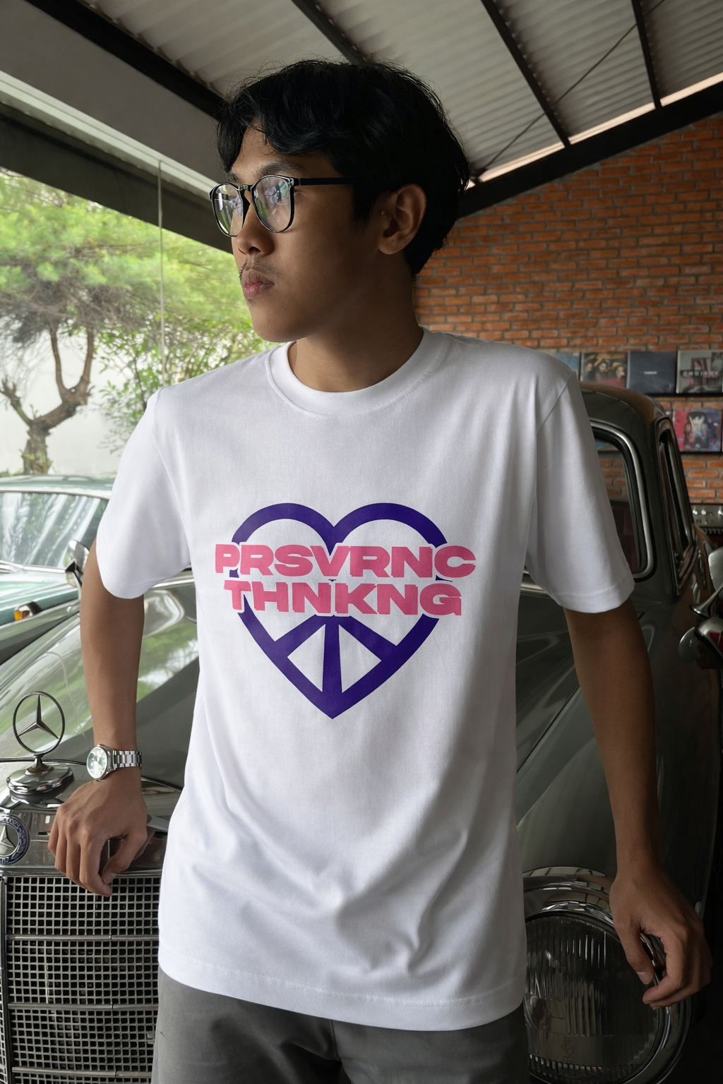 PRSVRNC LOVE Purple Line (Putih) - tampilan 2